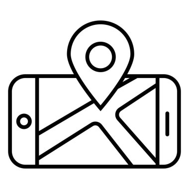 Mobil harita navigasyon kutsal kişilerin resmi, vektör çizim