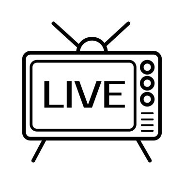 Eski TV, vektör çizim satırı simgesi