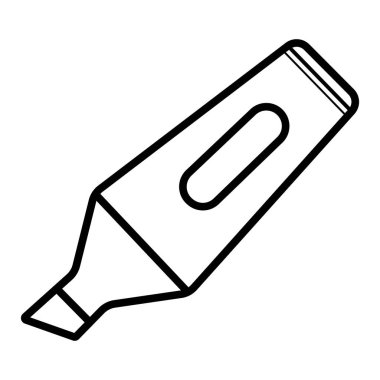 Marker Kalem ince çizgi vektör simgesi. Düz simgesi beyaz arka plan üzerinde izole. Düzenlenebilir Eps dosyası. Vektör çizim