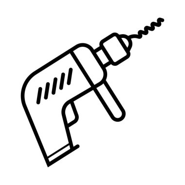 İzole grafik ve web tasarım, vektör çizim için simge matkap