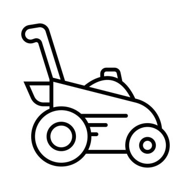Çim biçme makinesini düz simgesi, vektör çizim