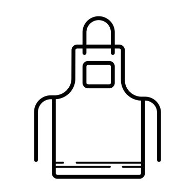 Beyaz arka plan, vektör çizim simgesine önlük