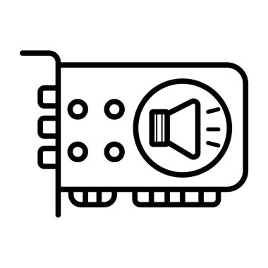  Bilgisayar ses kartı, vektör çizim