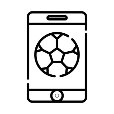 Mobil futbol canlı, telefon, spor idolü, vektör çizim