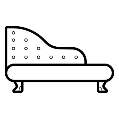 kanepe düz simgesi, vektör çizim