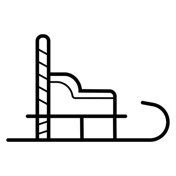 Sledge Flat Icon Vector Illustration — Stock Vector