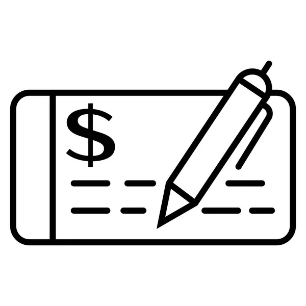 Dinero Cheque Icono Plano Ilustración Vectorial — Vector de stock