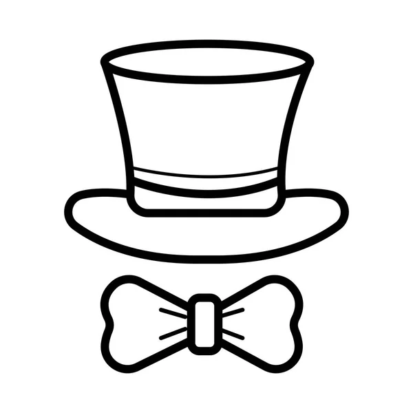 Icône Ligne Chapeau Cravate Illustration Vectorielle — Image vectorielle