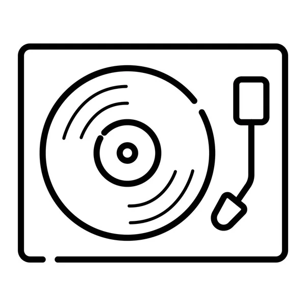 Vinyl Flat Line Icon Music Record Vector Illustration — Stock Vector