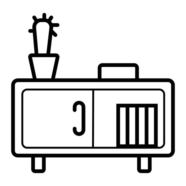 Иконка Плоского Шкафа Векторная Иллюстрация — стоковый вектор