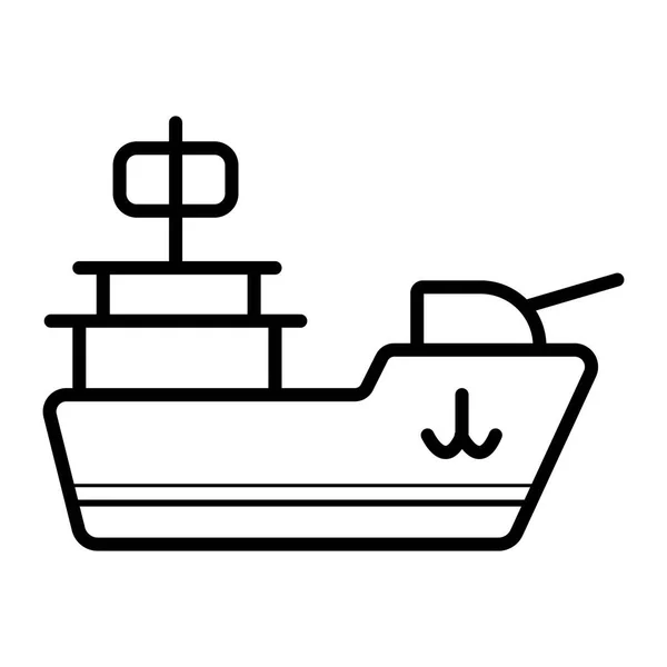 Militaristiska Fartyget Ikon Vektorillustration — Stock vektor