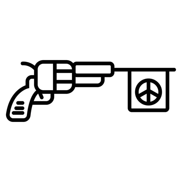 Pistool Met Speelgoed Vlagpictogram Vectorillustratie — Stockvector