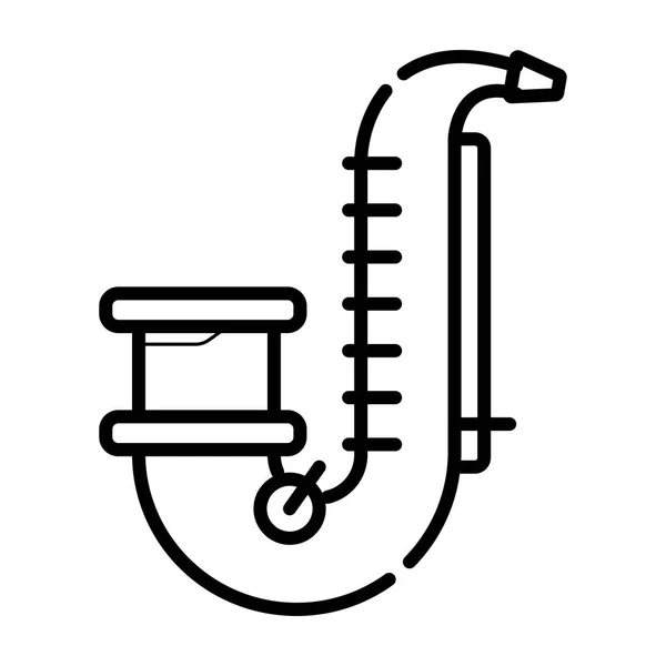 Saxofon Musikinstrument Ikon Vektorillustration — Stock vektor
