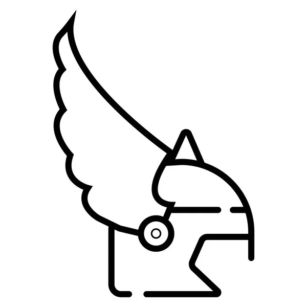 Ikone Gälischer Helm Mit Flügeln Vektorillustration — Stockvektor