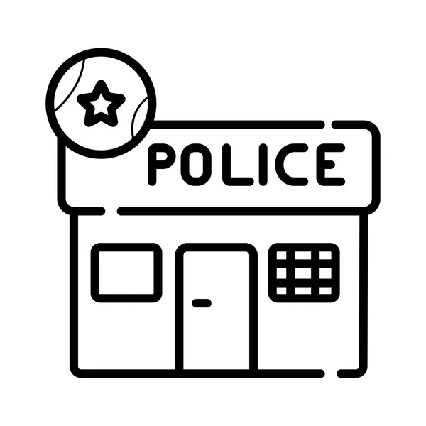 Icon Police Station Building Vector Illustration — Stock Vector