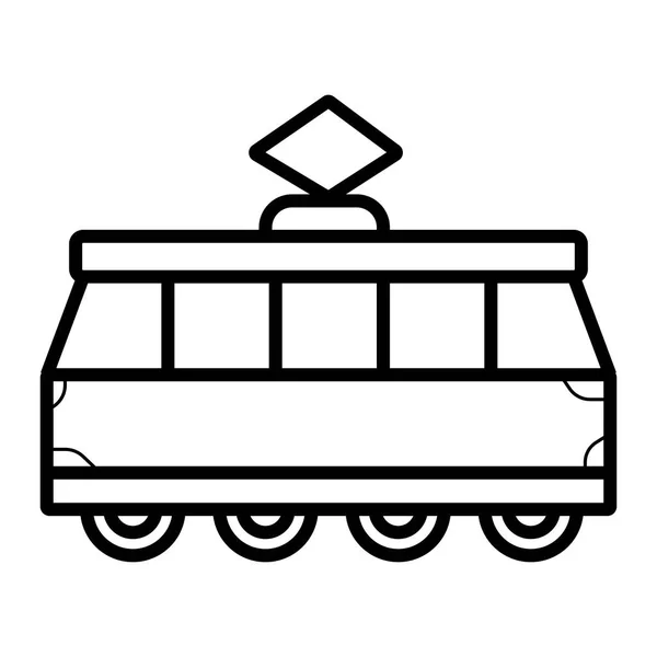 Tram Flat Icon Vector Illustration — Stock Vector