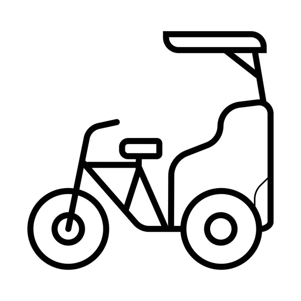 Cycle Rickshaw Glyph Pictogram Velotaxi Fietstaxi Silhouet Symbool Negatieve Ruimte — Stockvector