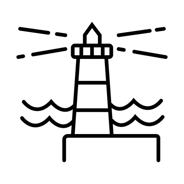 Leuchtturm Flache Ikone Vektorillustration — Stockvektor