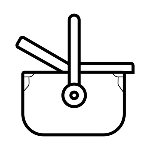 Cesta Para Picnic Icono Vector Ilustración — Archivo Imágenes Vectoriales