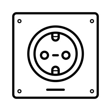 Soket düz simge, vektör illüstrasyonu