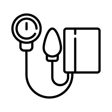 Manometre simgesi. Kan basıncı denetleyicisi kutsal kişilerin resmi, vektör çizim