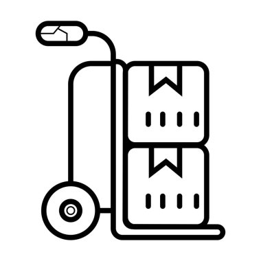 Paketleri dağıtım arabası vektör simgesi