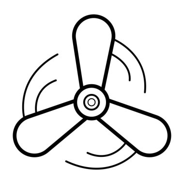 Fan izole en az tek düz simge