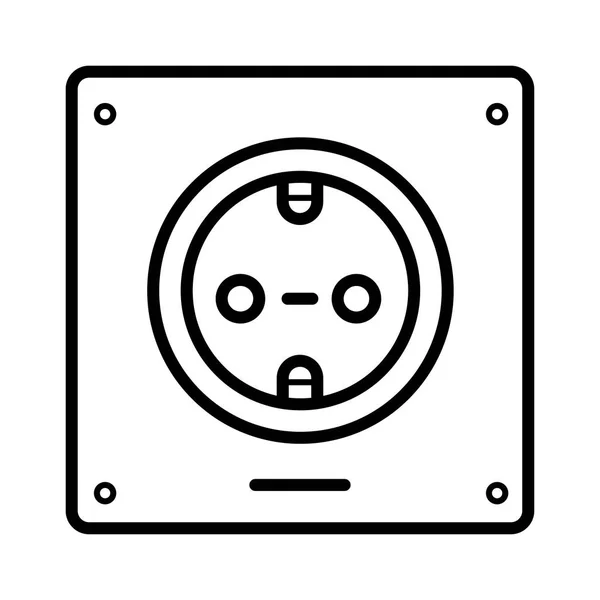 Socket Platte Pictogram Vector Illustratie — Stockvector