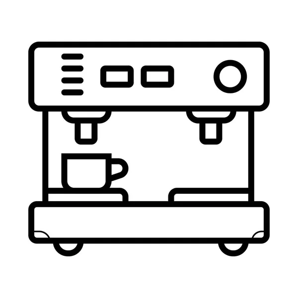 Икона Кофе Машины Эспрессо Иконка Контура Кофеварки Векторная Иллюстрация — стоковый вектор