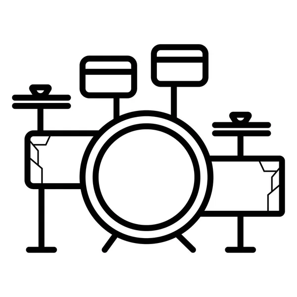 Drum Set Vector Icon Vector Illustration — Stock Vector