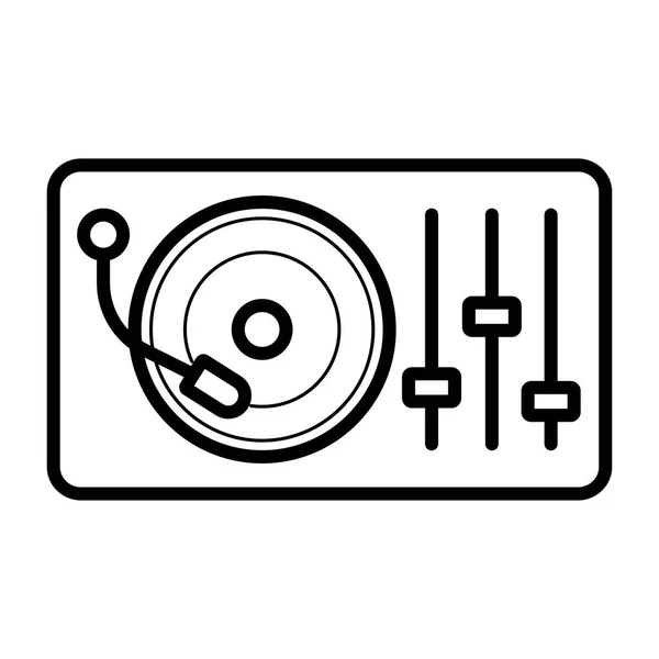 Disk Jockey Turntable Icon Vector Illustration — Stock Vector