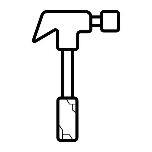 Hammer Flat Icon Vector Illustration — Stock Vector