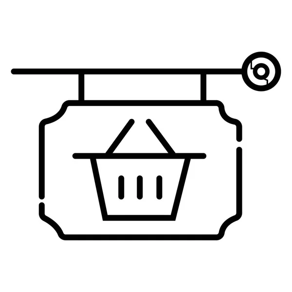Supermarket Nákupního Košíku Ikona — Stockový vektor