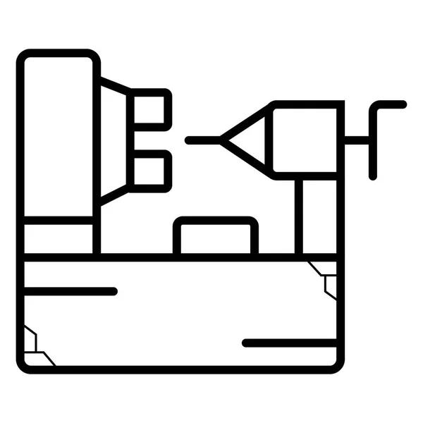 车床机线图标 — 图库矢量图片