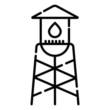 Su tankı simgesi olan endüstriyel İnşaat