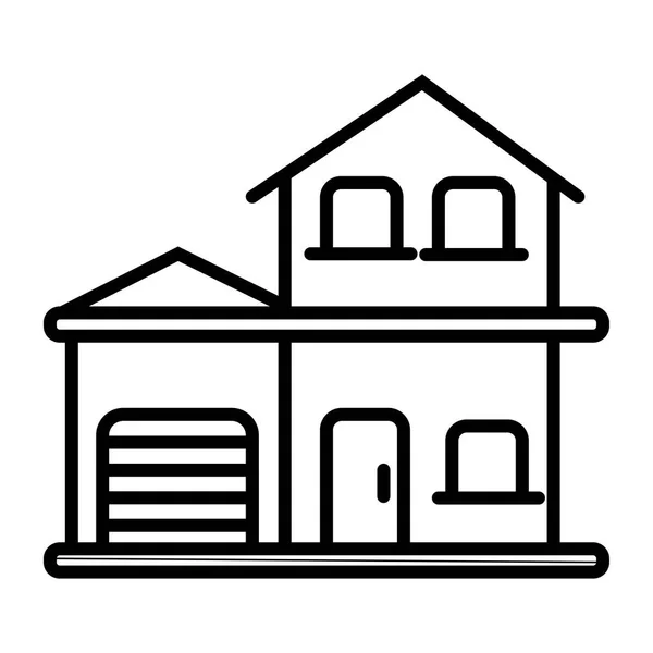 Maison Garage Icône Vectorielle — Image vectorielle