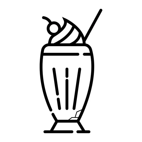 Milkshake Vector Icono Ilustración — Archivo Imágenes Vectoriales