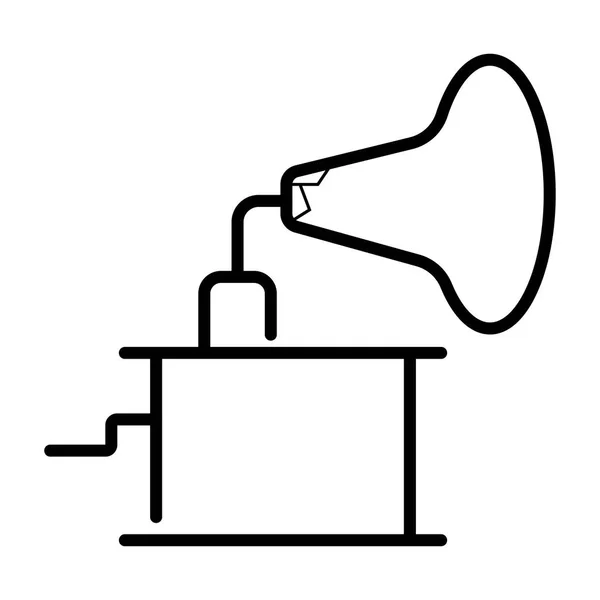 Gramófono Icono Vector Ilustración — Vector de stock