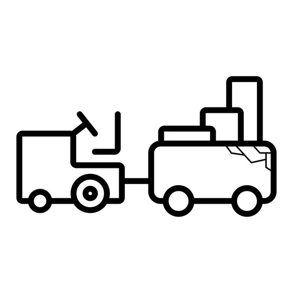 Luchthaven Bagage Trekkende Vrachtwagen Pictogram — Stockvector