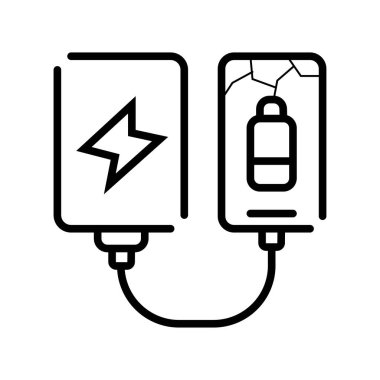 Güç banka telefon şarj cihazı illüstrasyon