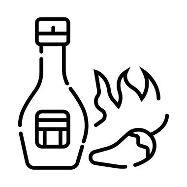 Tabasco biber sosu illüstrasyon