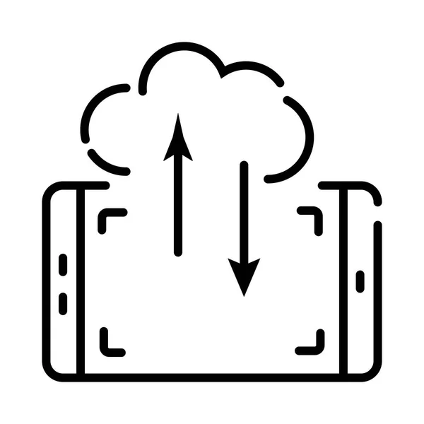 Smartphone Cloud Computing Icon Illustration — Stock Vector