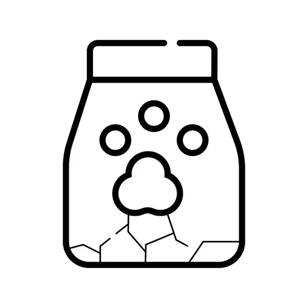 Mascota Gato Comida Bolsa Icono Ilustración — Vector de stock