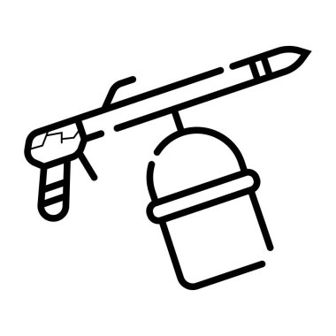 Beyaz arka plan üzerinde izole simgesi şarj Paintball silahı