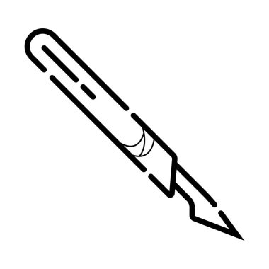 Beyaz arka plan üzerinde izole bıçak Doktor sembolü