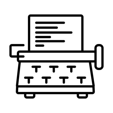 Beyaz arka plan üzerinde izole daktilo simgesi