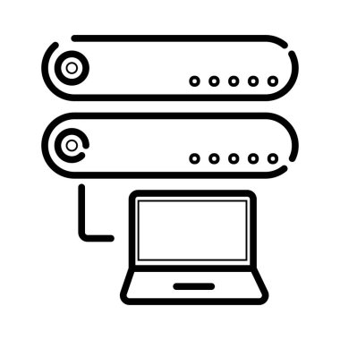 Beyaz arka plan üzerinde izole defter Server simgesi