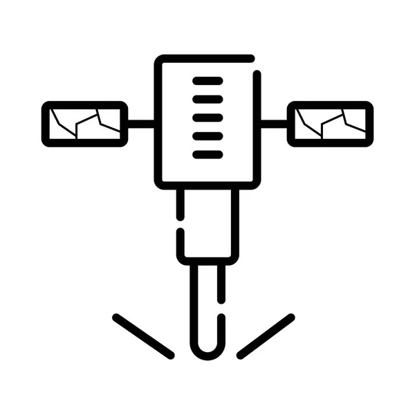 Presslufthammer Symbol Isoliert Auf Weißem Hintergrund — Stockvektor