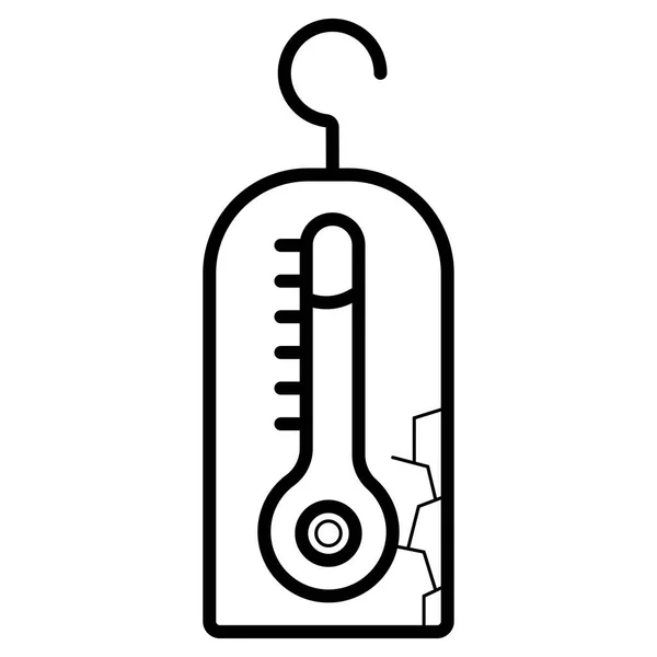Icona Temperatura Isolata Sfondo Bianco — Vettoriale Stock