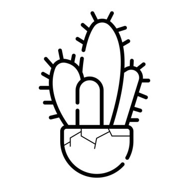 Beyaz arka plan üzerinde izole kaktüs simgesi
